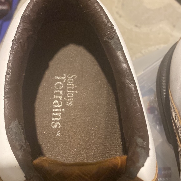 FootJoy Professional Golf Shoe Mens 11M white/brown w/ spikes, Golf Hybrid, EUC - Picture 3 of 4